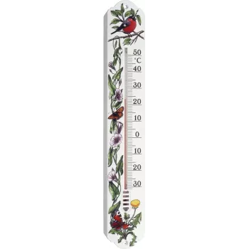 TFA Dostmann Analogue Indoor/Outdoor Thermometer White, Floral Motif (12.3040.20)