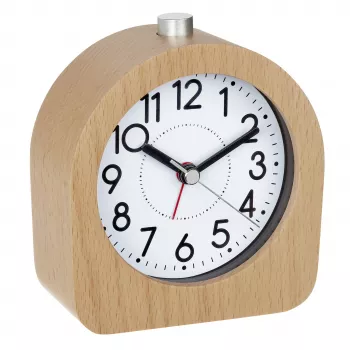 TFA Dostmann 60.1038.05 Quartz Alarm Clock Beech Wood