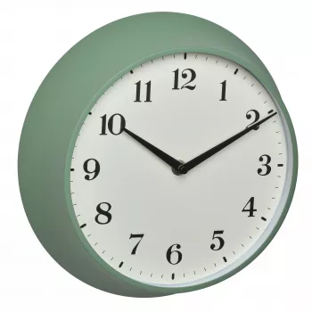 TFA Dostmann 60.3540.04 Radio-Controlled Wall Clock with Thermometer and Hygrometer, Mint Green