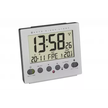 TFA Dostmann 60.2561.55 Wireless Alarm Clock Silver