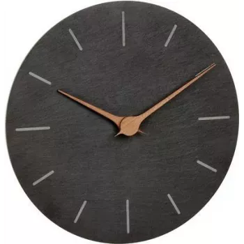 TFA Dostmann 60.3068.10 Quartz Wall Clock 25 cm Slate Silent Sweep Movement