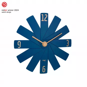 TFA Dostmann 60.3020.06 Midnight Blue Silent Sweep Wall Clock 400mm