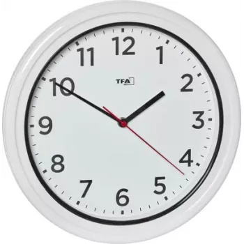 TFA Dostmann 60.3078.02 Quartz Outdoor Wall Clock White Splash-Proof