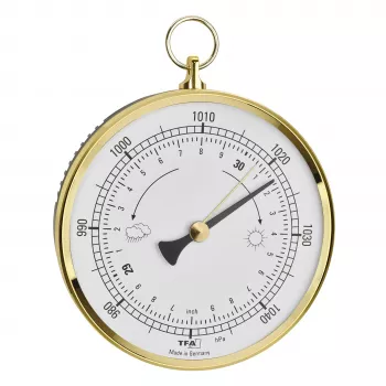 TFA Dostmann Analogue Barometer with Brass Ring 29.4025.32