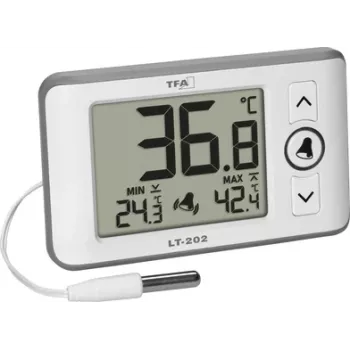 TFA Dostmann LT 202 Digital Professional Thermometer with Cable Sensor, White 30.1052.02