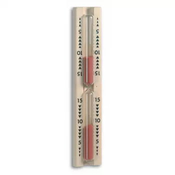 TFA Dostmann Sauna Hourglass, Beech Wood, 15 Minutes, Wall-Mounted, 33 x 53 x 286 mm 40.1001
