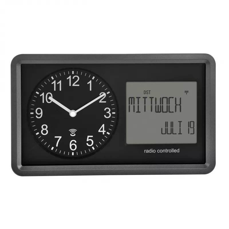 TFA Dostmann 60.3552.01 Wireless Wall Clock Black