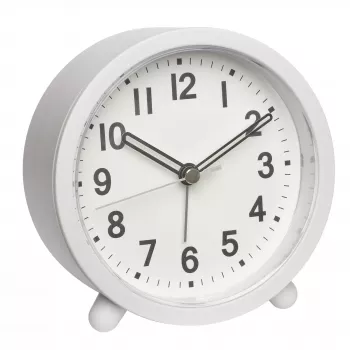 TFA Dostmann 60.1043.02 Quartz Alarm Clock White with Sweeping Second Hand
