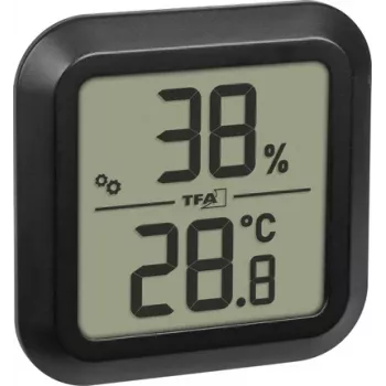 TFA Dostmann Digital Thermo-Hygrometer for Built-In Installation, Black 30.5061.01