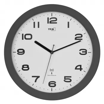 TFA Dostmann 60.3554.10 Radio-Controlled Wall Clock 320 mm Anthracite Silent Sweep
