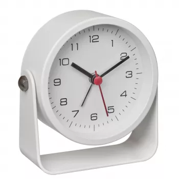TFA Dostmann 60.1042.02 Quartz Alarm Clock White with Sweeping Second Hand