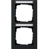 Gira System 55 Cover Frame 2-Gang Vertical Black Matt 110209