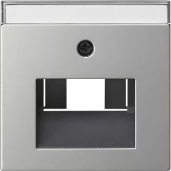 Gira System 55 Cover Plate for UAE/IAE and Network Sockets, Brushed Stainless Steel 0284600