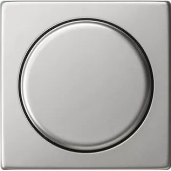 Gira System 55 cover plate with rotary knob for dimmer and potentiometer, stainless steel 0650600