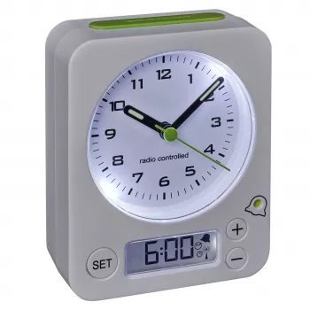 TFA Dostmann radio alarm clock 60.1511.02 white with luminous hands