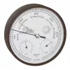 TFA Dostmann 20.2027.08 Analogue Weather Station with Barometer, Thermometer and Hygrometer, White Dial, Brass Bezel, Wall-Mountable