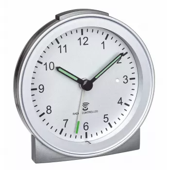 TFA Dostmann 60.1517.54 radio-controlled alarm clock analogue silver