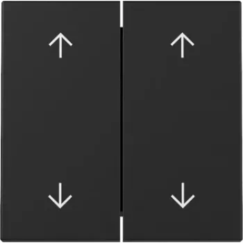 Gira System 55 double rocker switch cover with arrows, matt black 3297005