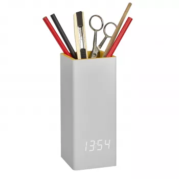 TFA Dostmann 60.2041.15 Quartz Table Clock Grey Yellow