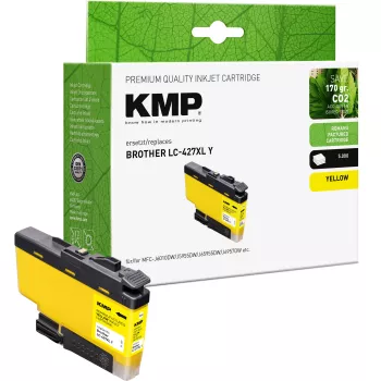 KMP compatible ink cartridge Brother LC427XLY yellow extra high yield (1551,4009)