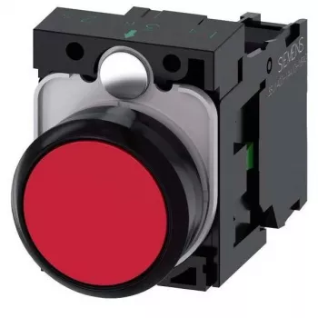 Siemens SIRIUS ACT 3SU1100-0AB20-1BA0 Complete Pushbutton, Plastic, Red