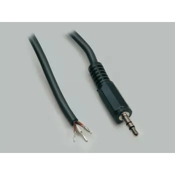 BKL Electronic 1101052 3.5 mm Stereo Jack Plug, 3-Pin, Metal, Solder Connection, 1 pc.