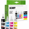 KMP PRINTTECHNIK refill ink set for Brother BTD180BK/C/M/Y – black 110ml, cyan/magenta/yellow 50ml each (compatible) 1555,0005