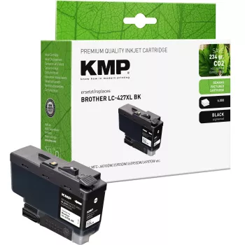 KMP compatible black ink cartridge replacement for Brother LC427XLBK (extra high yield, 6000 pages) 1551,4001