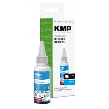 KMP refill ink cyan 50 ml for Brother BTD180C (1555,0003)