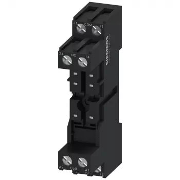 Siemens LZS:RT78725 Relay socket for 15mm SIRIUS RT series relays, screw terminals, DIN rail mounting, black