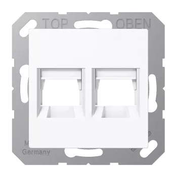 Jung AS 500 Cover 2-Gang for AMP Modular Jack, Alpine White A1569-2WEWW