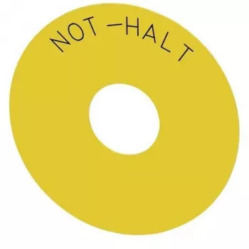 Siemens SIRIUS ACT Emergency Stop Label, Yellow, 75x75 mm, Plastic, English 3SU1900-0BC31-0AT0