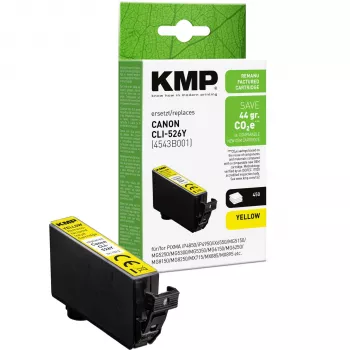KMP Compatible Yellow Ink Cartridge for Canon CLI-526 Y (1513, 4009)