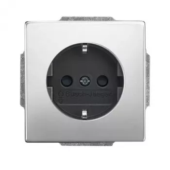 Busch-Jaeger 2300 EUCB-866 SCHUKO socket insert, stainless steel (2CKA002013A5452)