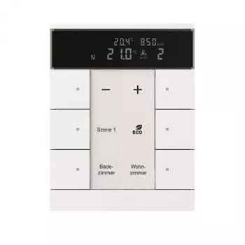 Busch-Jaeger Room Temperature Controller with CO2 and Humidity Sensor, 6-gang, SBC/U6.0.11-84 (2CKA006330A0009)