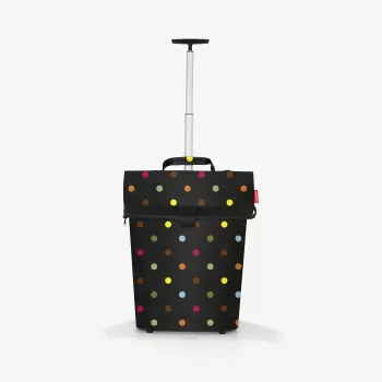 Reisenthel trolley M Trolley Bag, Polyester, Black with Dot Pattern, Mixed Colours, 2 Wheels (NT7009)