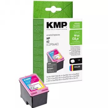 KMP H161 tri-colour ink cartridge (cyan, magenta, yellow) for HP 62 – 4.5 ml 1741.4830
