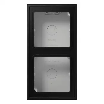JUNG LS 582 A SWM surface-mounted cap 2-Gang, LS CUBE, lacquered thermoset, graphite black matt