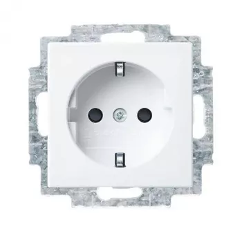 Busch-Jaeger 100-pack SCHUKO socket insert, 20-pack value pack, white/light grey 2CKA002013A5545