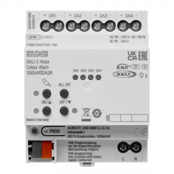 JUNG KNX DALI-2 actuator colour 4-gang, DIN rail, 4 TE, Secure (300041SDA2R)