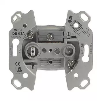 BUSCH-JAEGER 0230-102 Antenna connection insert, 2 outputs, end socket, white 2CKA000230A1554