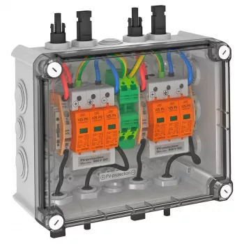OBO VG-BC900S11 PV system solution in housing, 2x1 PV string to 2 outputs, Type 2 SPD, 900 V DC 5088565