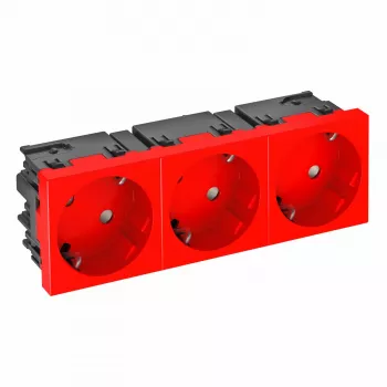 OBO BETTERMANN Connect 45 STD-D3SC SRO3 3-gang protective contact socket, 33° angled, black 6120509