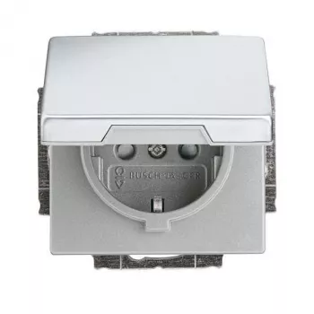 Busch-Jaeger 20 EUKB-866 SCHUKO socket insert, stainless steel (2CKA002018A1521)