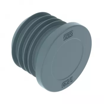 OBO Bettermann 2003738 V-TEC M25 sealing plug, polyamide, light grey, pack of 25