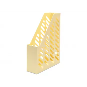 HAN KLASSIK magazine holder A4/C4 pastel yellow, polystyrene, handle hole, side grid, pack of 10 (1601-815)