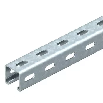 OBO Bettermann MS4141PP03 C-Profile Rail with Side Perforation, 41x41 mm, 3000 mm, Hot-Dip Galvanised Steel 1122500