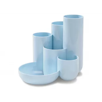 HAN CAMPUS multi-compartment desk organiser, 6 compartments, polystyrene, pastel blue, 5 tubes & 1 small-parts compartment 17480-884