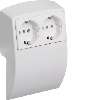 HAGER L22509010 Double Socket Pure White (Kallysto)