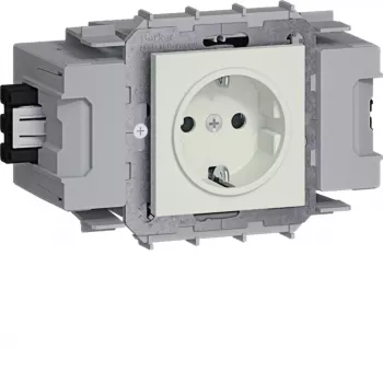 HAGER GS10019016 1-Gang Schuko Socket with Wago Winsta Front Snap-In, Pure White